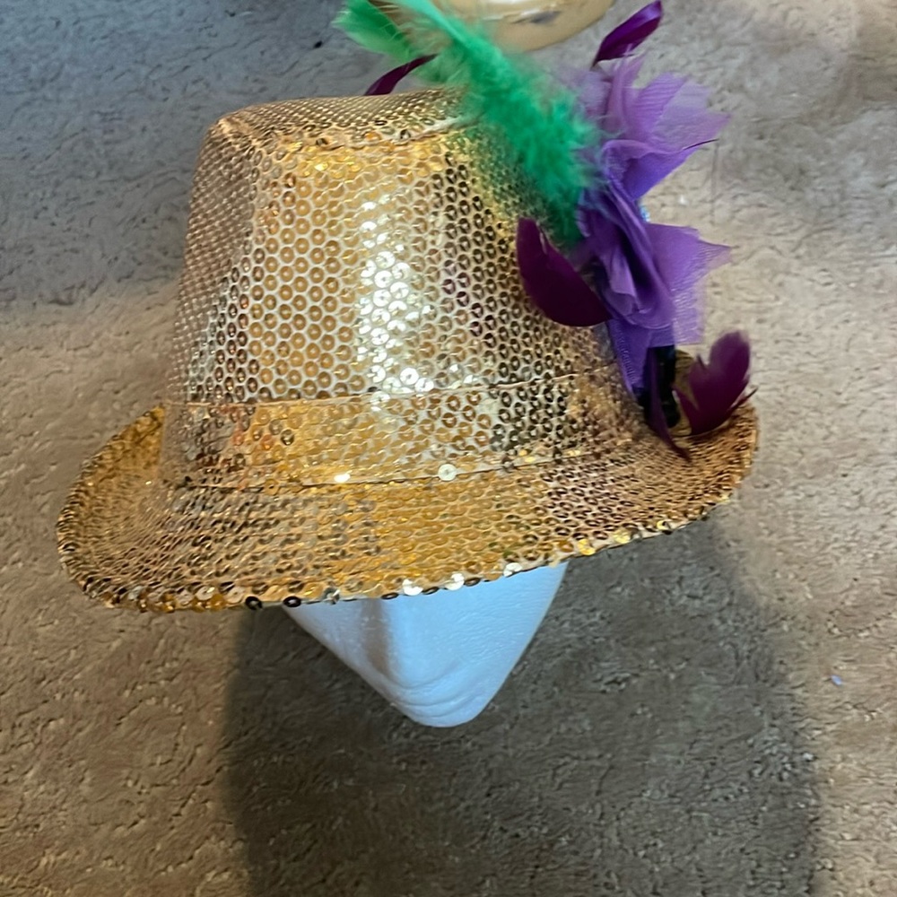 Rubys costumes gold fedora sequin hat